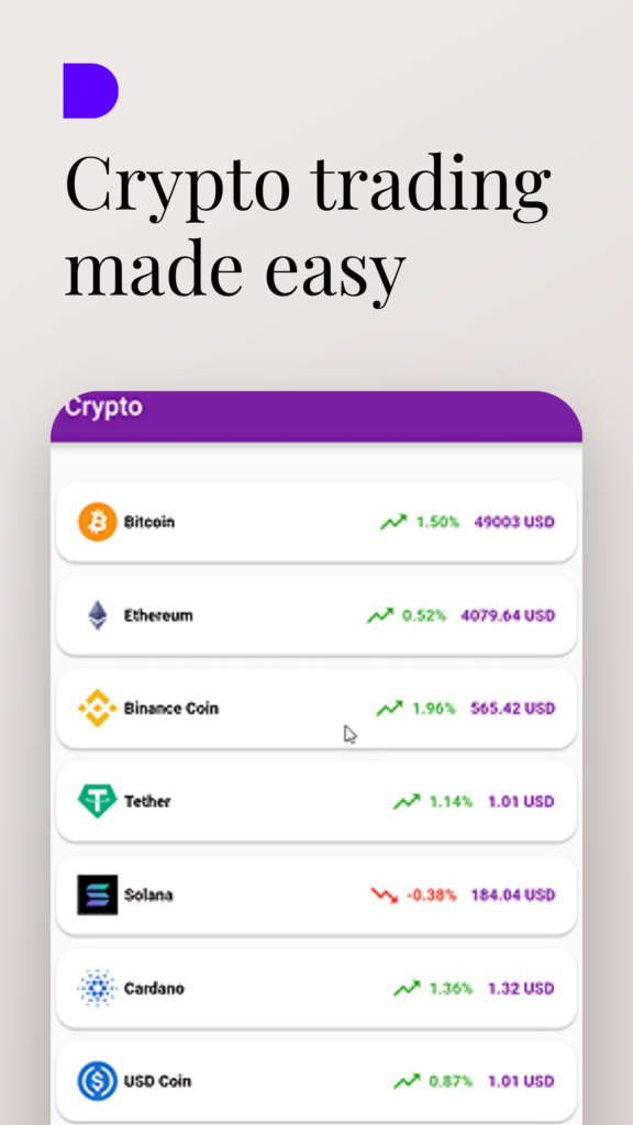 Cryptocurrency application sample project.